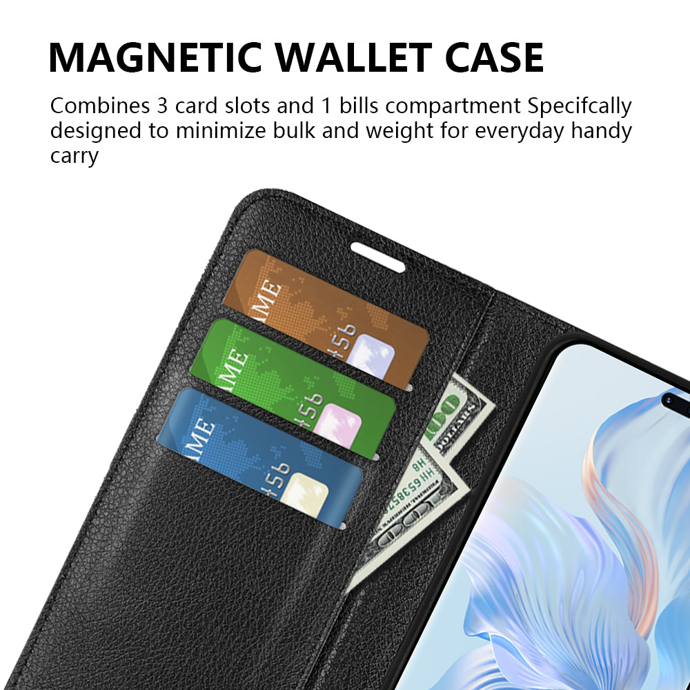 Phone Stand Wallet Cover for Honor 80 Pro 5G Fall Protection Litchi Texture PU Leather Phone Flip Case Phone Stand Wallet Cover for Honor 80 Pro 5G Fall Protection Litchi Texture PU Leather Phone Flip Case